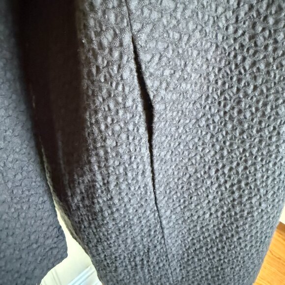 Eileen Fisher Black High Collar Jacket Cotton Tencel Stretch Chevron - Picture 4 of 12